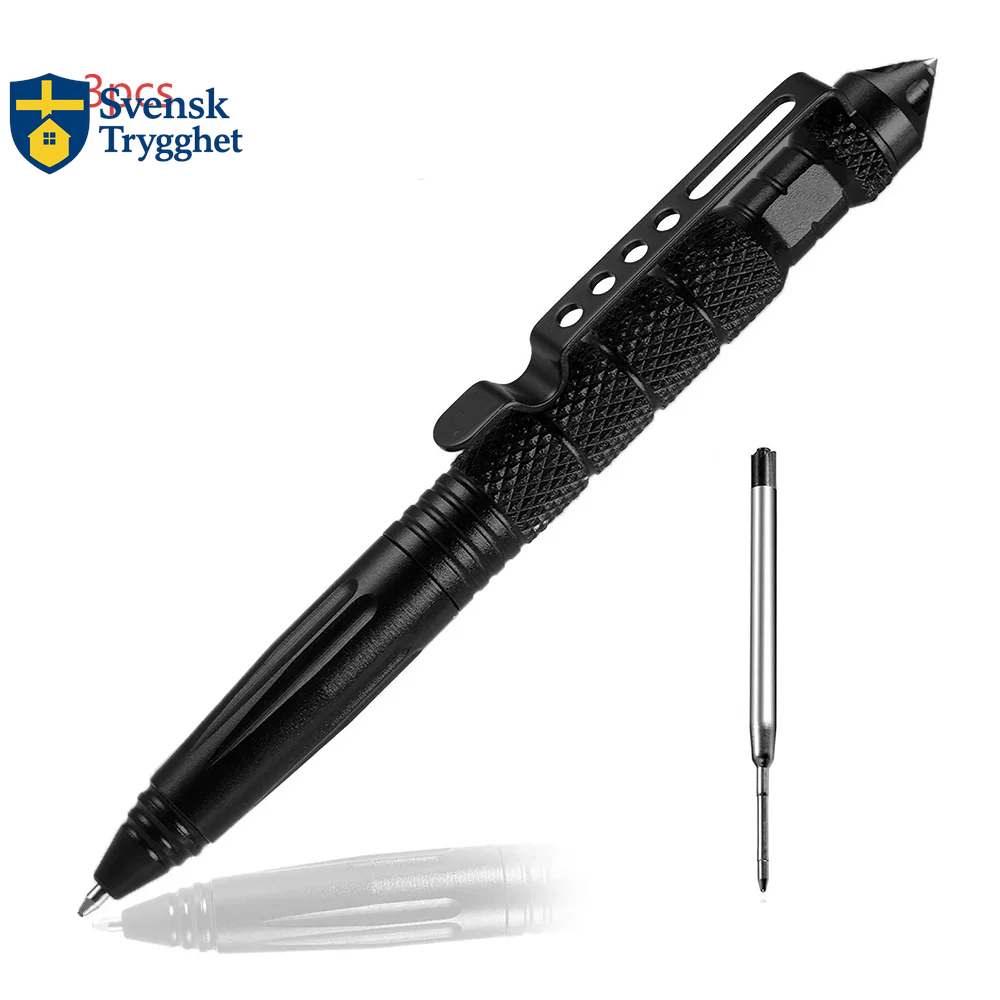 Multifunktionel Taktisk Penna – Halkskyddad Nödhammare för Glasrutor & Självförsvar