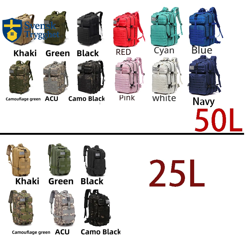 25L/50L Slitstark Survival-ryggsäck