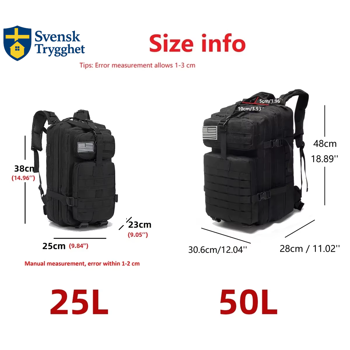 25L/50L Slitstark Survival-ryggsäck