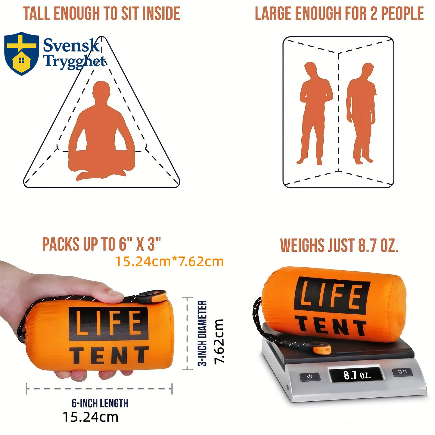 Vattentätt nödcampingtält