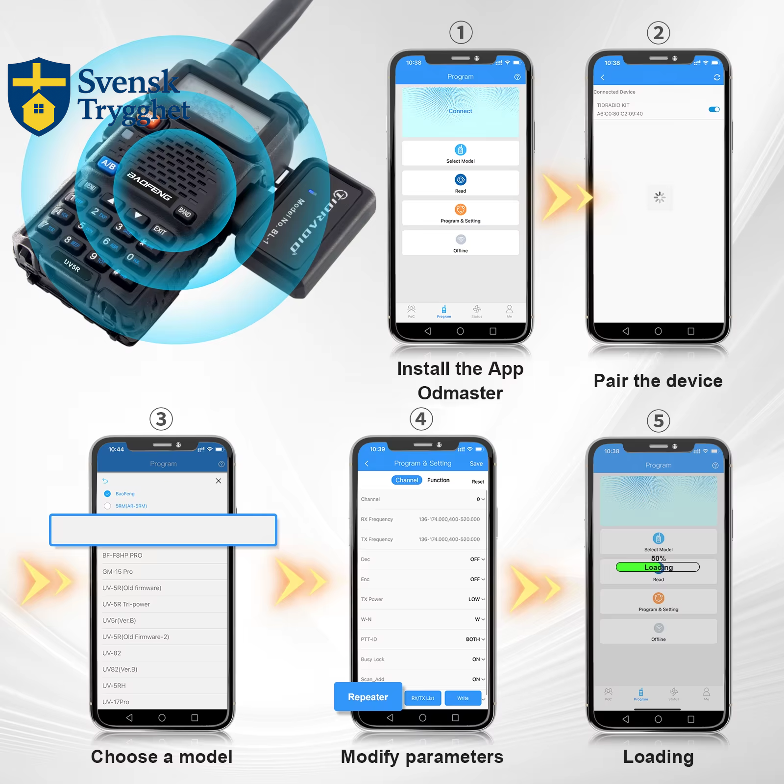 Radio Trådlös - Trådlös Programmeringsadapter – APP & PC-program för Baofeng UV-5R och Flera Modeller
