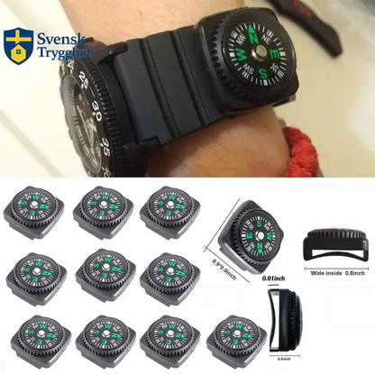 Mini Armbandskompass, Kompass för Utomhusbruk, Camping, Vandring, Resor & Nödsituationer (Överlevnad & Navigation)