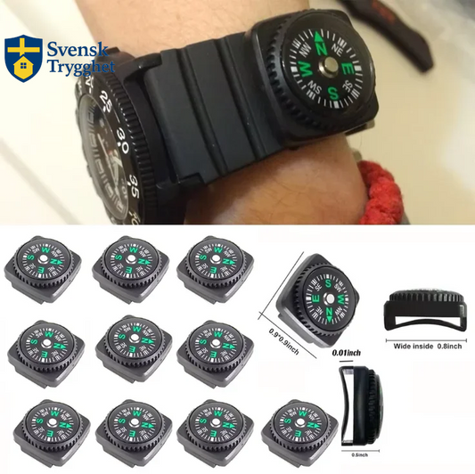 Mini Armbandskompass, Kompass för Utomhusbruk, Camping, Vandring, Resor & Nödsituationer (Överlevnad & Navigation)