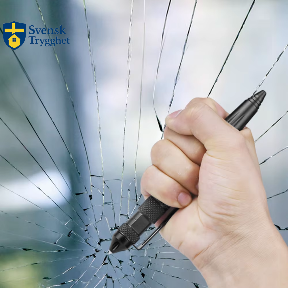 Multifunktionel Taktisk Penna – Halkskyddad Nödhammare för Glasrutor & Självförsvar